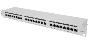 Intellinet Patch panel 24 port Cat6A, stíněný FTP, šedý