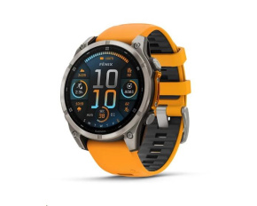 Garmin fenix® 8 – 47 mm, AMOLED, Sapphire, Titanium s Orange/Graphite silikonovým řemínkem, EU