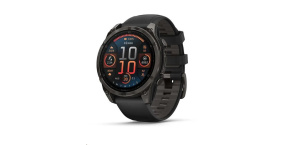 Garmin fenix® 8 – 47 mm, AMOLED, Sapphire, Carbon grey DLC titanium s Black/Gray silikonovým řemínkem, EU