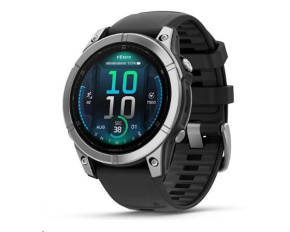 Garmin fenix® E – 47 mm, AMOLED, Nerezová ocel a Černý silikonový řemínek