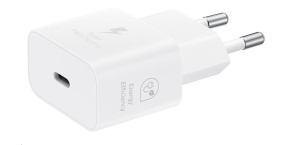 Samsung cestovní nabíječka EP-T2510NWE, GaN Tech, Fast charging, 25W, USB-C, bílá