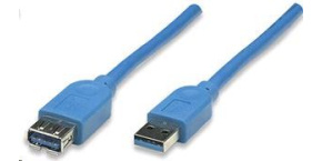 MANHATTAN Kabel USB 3.0 A-A prodlužovací 1m, modrý