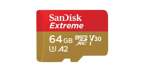 SanDisk micro SDXC karta 64GB Extreme Action Cams and Drones (170 MB/s Class 10, UHS-I U3 V30) + adaptér