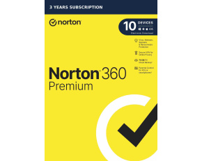 NORTON 360 PREMIUM 75GB +VPN 1 uživatel pro 10 zařízení na 3 roky ESD