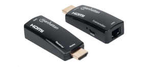 MANHATTAN HDMI Extender by Single Cat5e/6 up to 60m, Black, Retail Box