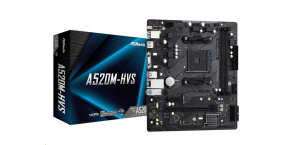 ASRock MB Sc AM4 A520M-HVS, AMD A520M, 2xDDR4, HDMI