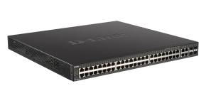 D-Link DGS-2000-52MP Managed PoE switch, 48x GbE PoE+, 4x RJ45/SFP, PoE 370W