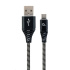 GEMBIRD Kabel USB 2.0 AM na Type-C kabel (AM/CM), 2m, opletený, černo-bílý, blister, PREMIUM QUALITY