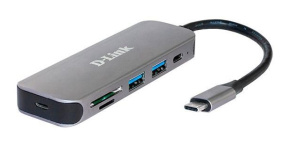 D-Link DUB-2325 USB-C Hub with SD/microSD Card Reader, 2x USB3.0