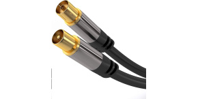 PREMIUMCORD propojovací kabel, anténní, M/F 75Ohm (135dB) 4x stíněný 3m