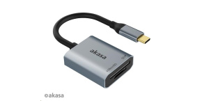 AKASA čtečka karet AK-CR-10BK (SD, microSD), externí, USB 3.2 Type-C