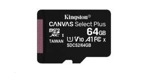 Kingston MicroSDXC karta 64GB micSDXC Canvas Select Plus 100R A1 C10 - 1 ks