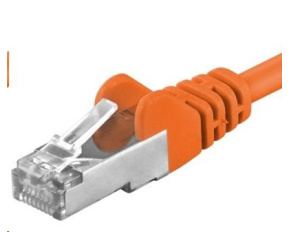 PREMIUMCORD Patch kabel CAT6a S-FTP, RJ45-RJ45, AWG 26/7 0,5m oranžová