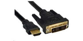 PREMIUMCORD Kabel HDMI - DVI-D 2m (M/M, zlacené kontakty, stíněný)