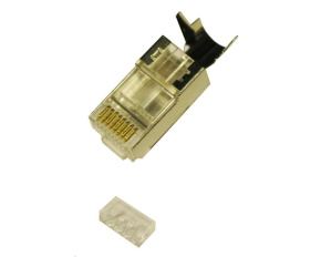 Konektor STP RJ45 (8p8c), Cat6A/Cat7, skládaný, drát (prodej po 10 ks)