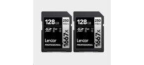 Lexar SDXC Pro 1667X UHS-II U3 R250/W120 (V60) 128G - 2pack