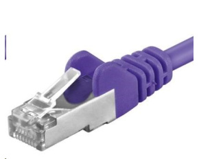 PREMIUMCORD Patch kabel CAT6a S-FTP, RJ45-RJ45, AWG 26/7 1m fialová