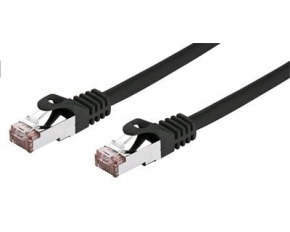 C-TECH kabel patchcord Cat6, FTP, černý, 0,25m