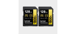 Lexar SDXC Pro 1800x U3 UHS-II R280/W210 (V60) 128GB - 2pack