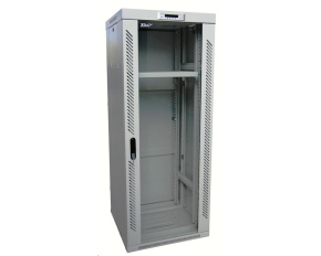 LEXI-Net 19" stojanový rozvaděč 27U 600x600 rozebiratelný, ventilační jednotka, termostat, kolečka, 600kg, sklo, šedý