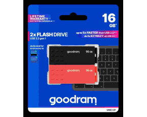 GOODRAM Flash Disk 2x16GB UME3, USB 3.0, oranžová, černá