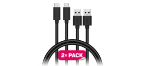 CONNECT IT Wirez USB-C (Type C) -> USB-A, USB 3.1 Gen 1, černý, 1 m (2 ks v balení)