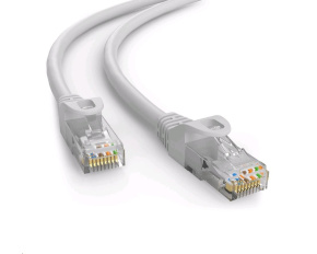 C-TECH kabel patchcord Cat6e, UTP, šedý, 30m