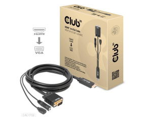 Club3D kabel HDMI na VGA, M/M, 28AWG, 2m