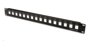 19" modulární patch panel XtendLan 16port, černý