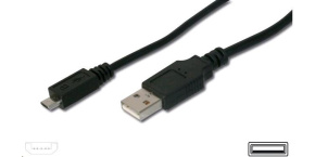 PREMIUMCORD Kabel USB 2.0 A-Micro B propojovací 0,5m (černý)