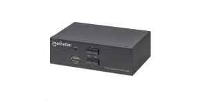 Manhattan DP přepínač, 2-Port DisplayPort KVM Switch, 4K@60Hz, černá