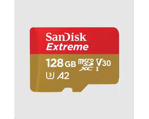 SanDisk micro SDXC karta 128GB Extreme (190 MB/s Class 10, UHS-I U3 V30) + adaptér