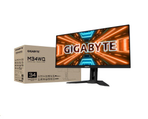 GIGABYTE LCD - 34" Gaming monitor M34WQ, SS IPS, 3440 x 1440 WQHD 21:9, 144Hz, 1000:1, 400cd/m2, 1ms, 2xHDMI, 1xDP