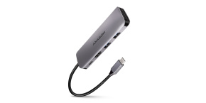 AXAGON HMC-5, USB 3.2 Gen 1 hub, porty 2x USB-A, HDMI, SD/microSD slot, PD 100W, kabel USB-C 20cm