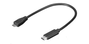 PREMIUMCORD Adaptér USB 3.1 C/male - USB 2.0 Micro-B/male, 0,2m