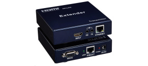 PremiumCord HDMI HDBaseT 4K extender na 100m, over IP, jeden vysílač na více přijímačů