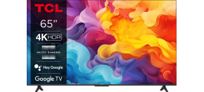 TCL 65V6B 65" TV, 4K Ultra HD, Smart, Dolby Audio, Google TV, Miracast, Bluetooth, WiFi, ALLM