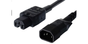 PREMIUMCORD Kabel napájecí 230V prodlužovací 2m (konektory IEC320 C14 - C15)