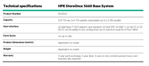 HPE StoreOnce 5660 System with 2 x 1.9TB SSDs for OS and 8 x 6.4 TB SSD disks for Data Cache