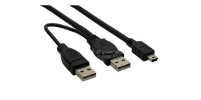 PREMIUMCORD Kabel USB 2.0 napájecí Y kabel A/M + A/M -- A/M mini 0.4m + 0.5m