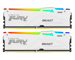 KINGSTON DIMM DDR5 32GB (Kit of 2) 6000MT/s CL30 Non-ECC FURY Beast RGB XMP, Bílá