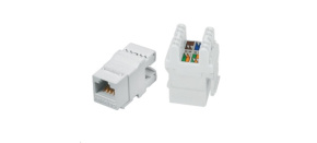 Keystone Cat6, UTP, duální svorkovnice zezadu, bílý