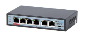 MaxLink PoE switch PSBT-6-4P-250 (náhrada za PSAT-6-4P-250), 6x LAN/4x PoE 250m, 802.3af/at/bt