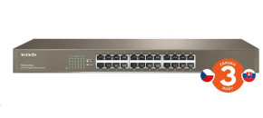 BAZAR - Tenda TEG1024G 24-Port Gigabit Ethernet Switch, 10/100/1000 Mb/s, Rackmount - poškozený obal