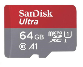 SanDisk MicroSDXC karta 64GB Ultra (100MB/s, A1 Class 10 UHS-I, Android - Imaging Packaging) + adaptér