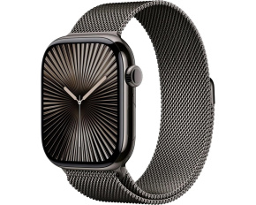 Apple Watch Series 10 GPS + Cellular 42mm Slate Titanium Case with Slate Milanese Loop