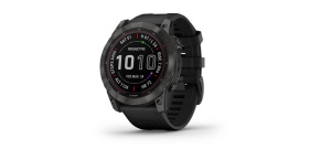 Garmin fenix 7X Sapphire Solar, Titan Carbon Gray/ Black Silicone Band