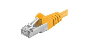 PREMIUMCORD Patch kabel CAT6a S-FTP, RJ45-RJ45, AWG 26/7 0,25m žlutá