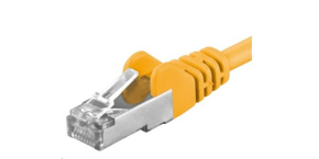 PREMIUMCORD Patch kabel CAT6a S-FTP, RJ45-RJ45, AWG 26/7 0,25m žlutá