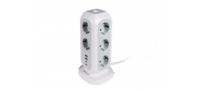 VERBATIM EU Power Tower EUPT-01 Nabíjecí stanice ,11x 230V, 2x USB-C, 2x USB-A